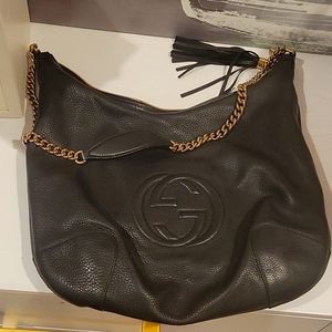Gucci MEDIUM soho chain hobo pebbled leather EXCELLENT CONDITION